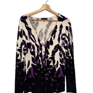 Kaktus Purple and Black Women's Cardigan